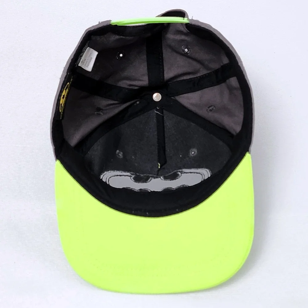 Batman Snapback Hat Youth OSFM Gray Neon Green Cap DC Comics‎ Superhero Movie